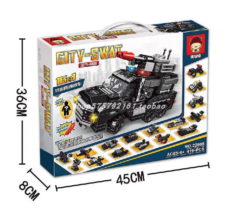 Swat Police 16in1 Police Command Truck Building Blocks