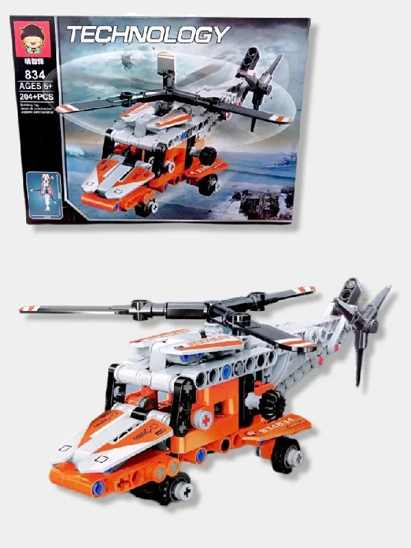 Technology Helicopter DIY Engineering Building Blocks | 204PCS