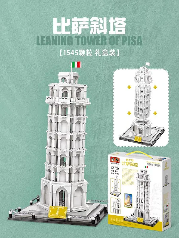 Leaning Tower Of Pisa Model Italy architecture Building Blocks |1545PCS