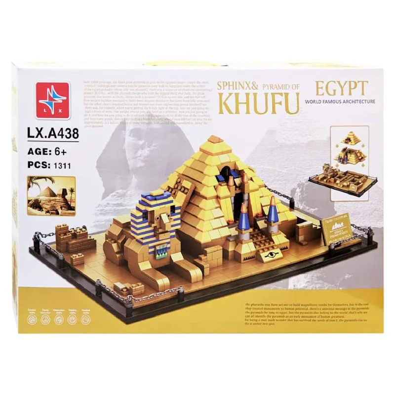 Sphinx& Pyramid of Khufu Building Blocks Architecture of Egypt | 1311PCS