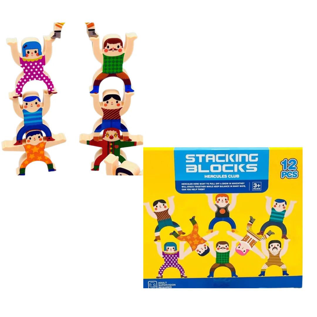 12 Pieces Hercules Stacking Balance Man Blocks Game For Kids