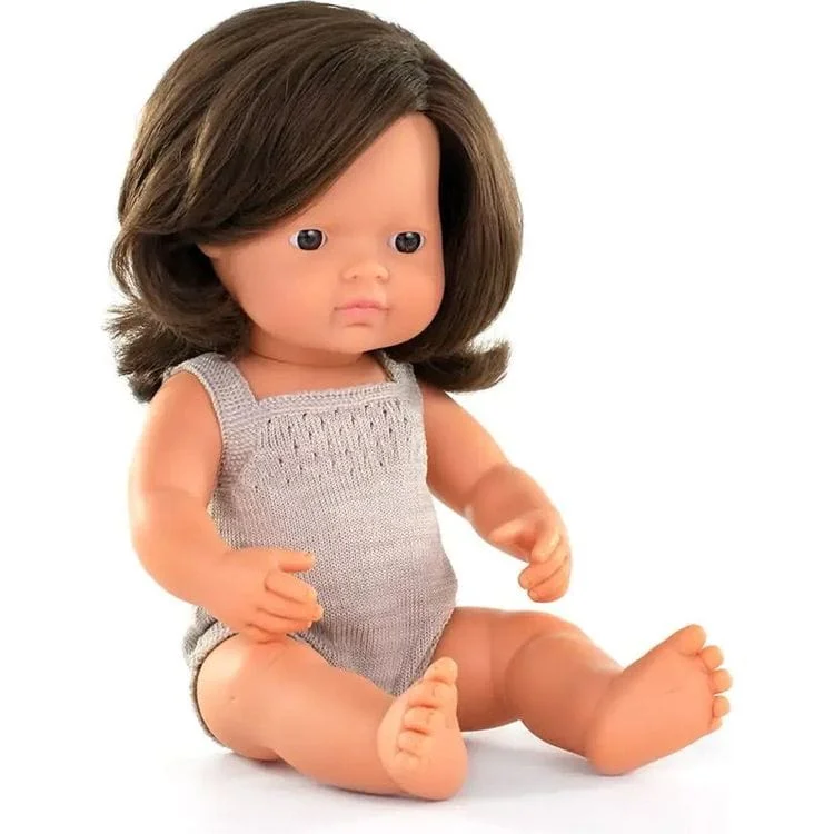 15" Baby Doll Caucasian Girl with Brown Hair