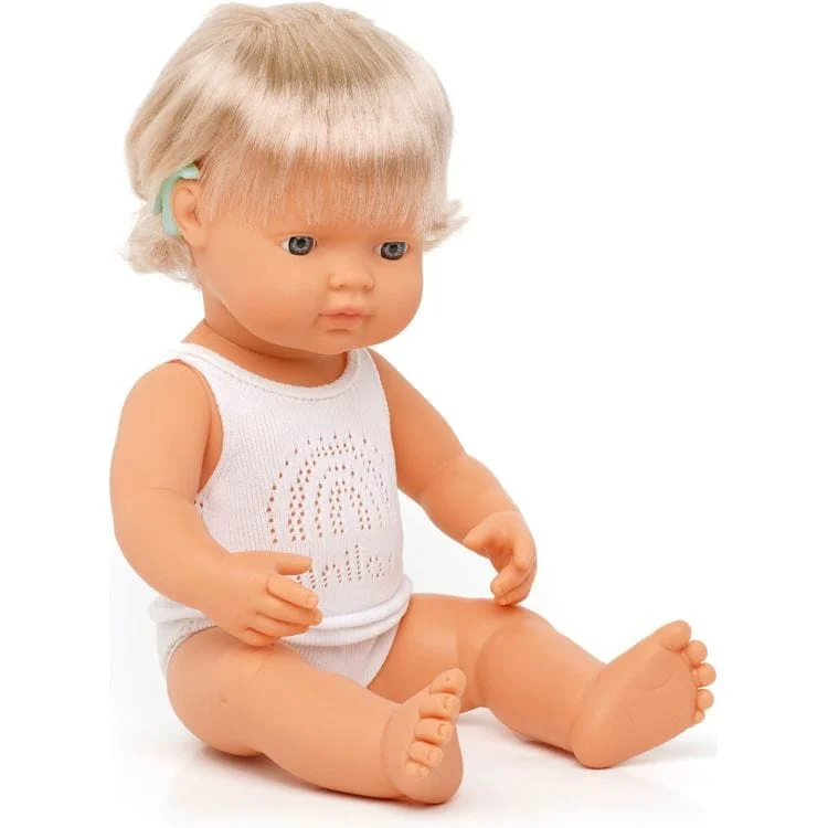 15" Baby Doll Caucasian Girl with Hearing Aid