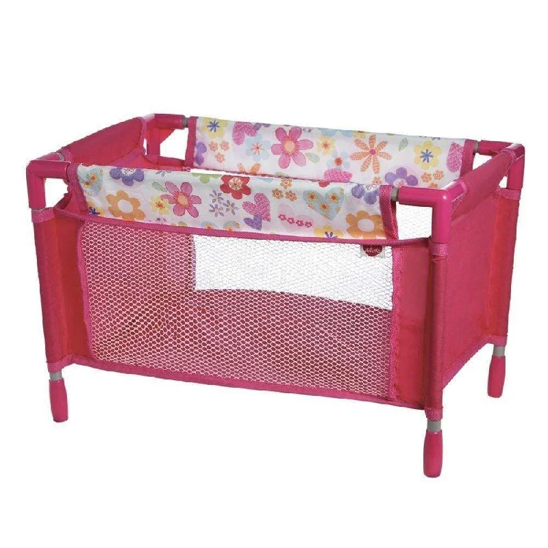 Adora Baby Doll Playpen Bed & Carry Case - Pink Flower Power