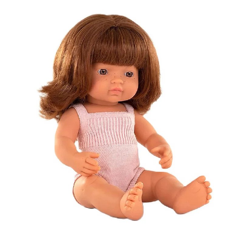 Baby Doll Redhead  Caucasian in Pink Rompers