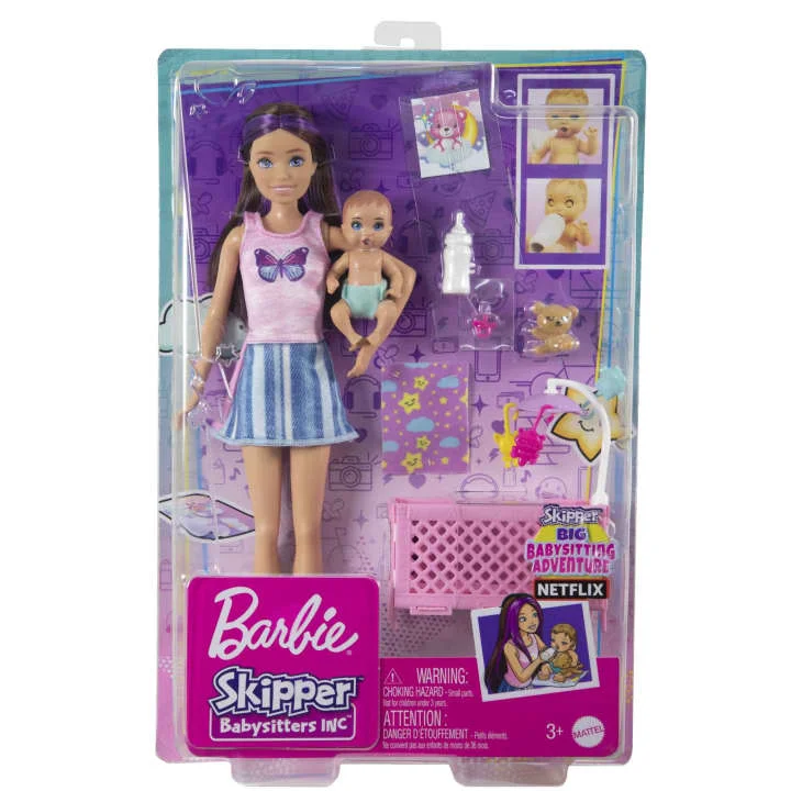 Barbie Skipper Babysitters Playset With Skipper Doll, Baby Doll With Sleepy Eyes