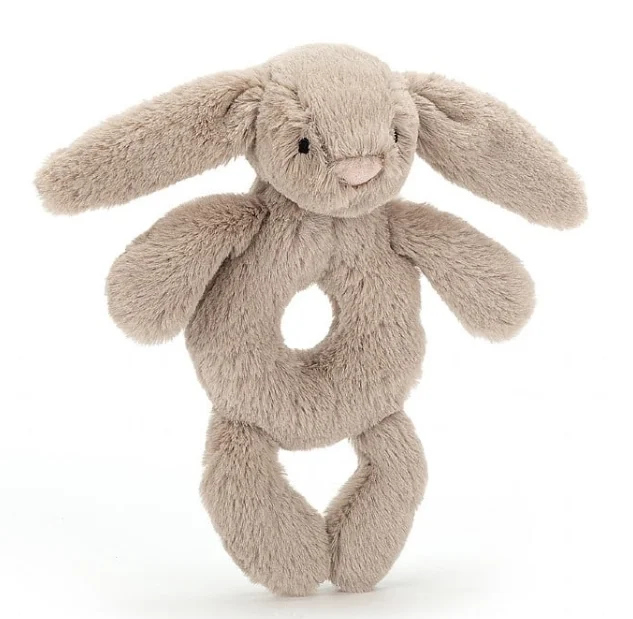 Bashful Beige Bunny Ring Rattle