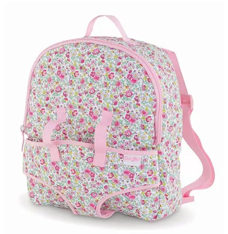 Floral Print Backpack Doll Carrier for Baby Dolls