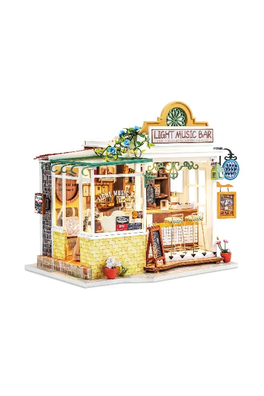 DIY Miniature Dollhouse Kit: Light Music Bar