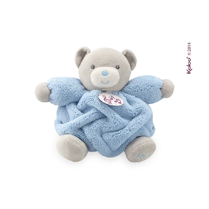 Kaloo Plume Blue Chubby Bear Musical Pull