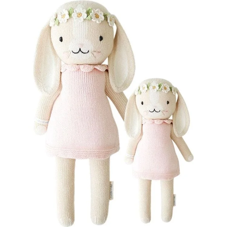 Little 13" Hannah the Bunny (Blush) Hand-Knit Doll