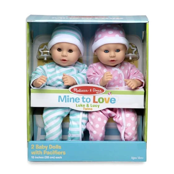 Melissa & Doug 31711 Mine to Love Twin Baby Dolls- Luke and Lucy