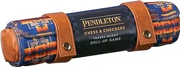 Pendleton Chess & Checkers Set: Travel-Ready Roll-Up Game