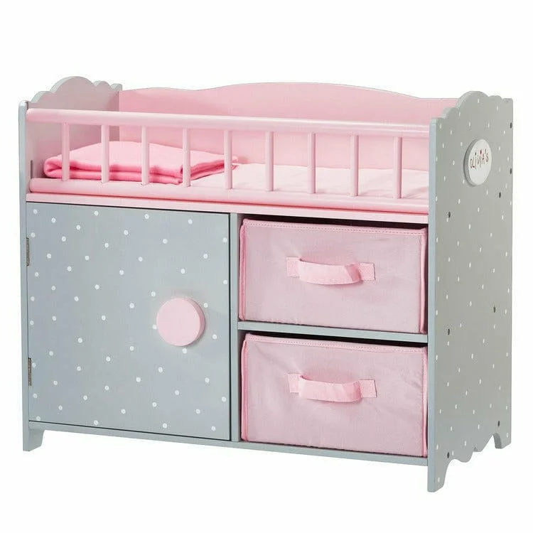 Princess Baby Doll Crib with Cabinet and Cubby