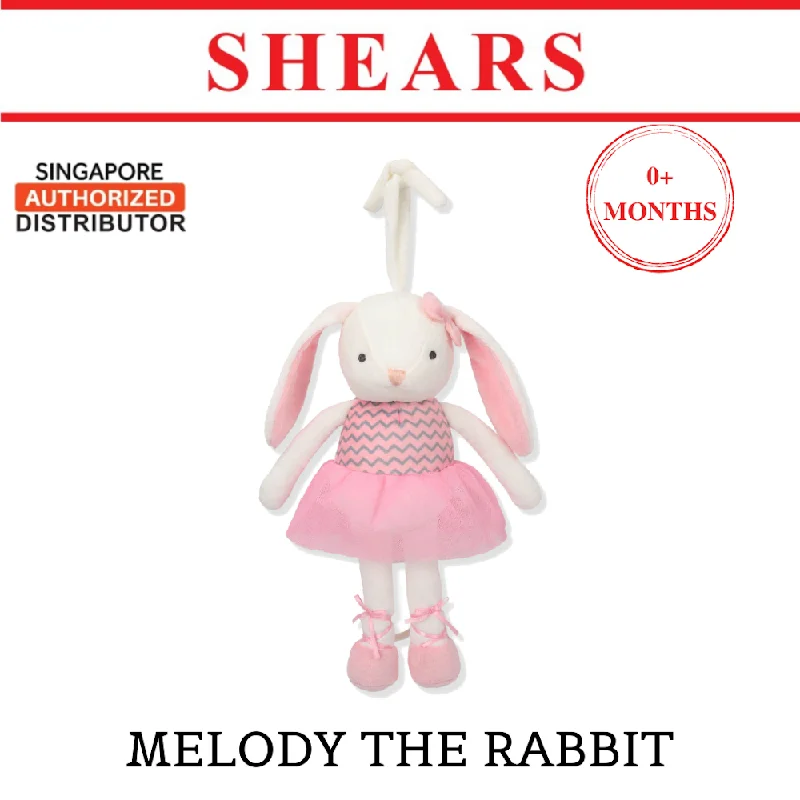 Shears Baby Toy Toddler Soft Toy Musical Pull String MELODY THE RABBIT PINK