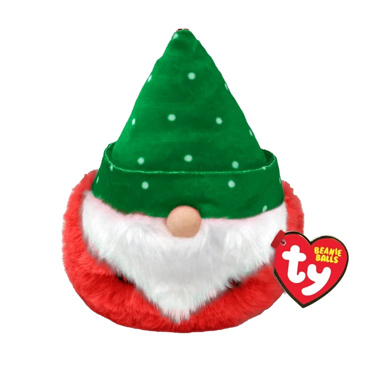 Beanie Puffies 4" Ball - Turvey - Gnome Green Hat Ball