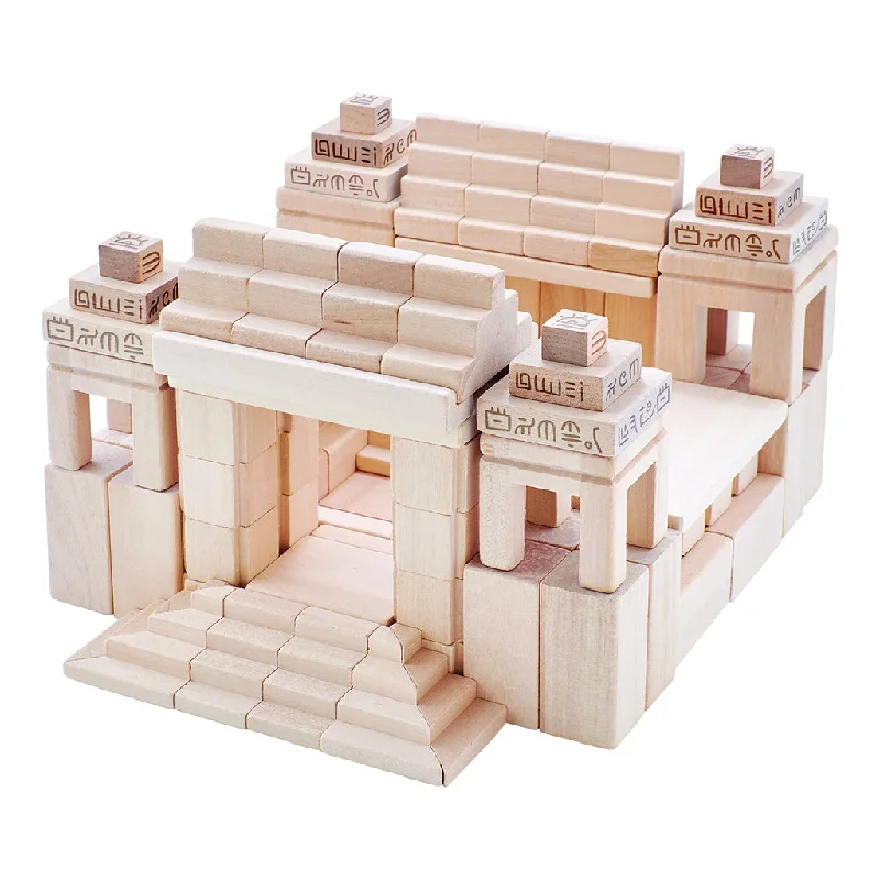 Large Wooden Building Blocks - Maya Civilisation